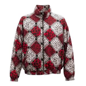 Vintage Jacket Animal Print Patchwork Bomber Zip 80s 90s Retro Style Streetwear